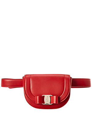 Salvatore Ferragamo Red Vara Bow Belt 