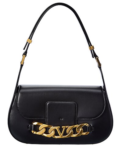 Valentino VLogo Chain Leather Shoulder Bag