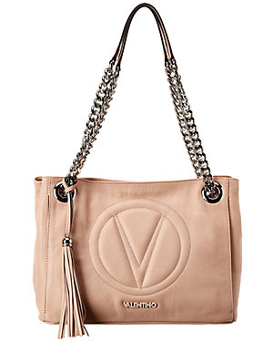 Valentino by Mario Valentino Kali Logo Embossed Leather Shoulder Bag - Free  Shipping