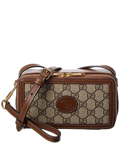 Gucci Interlocking G Mini GG Supreme Canvas & Leather Shoulder Bag