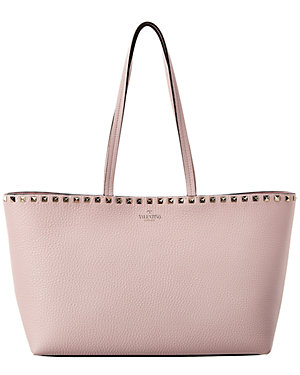 Valentino Rockstud Large Grainy Leather Shopper Tote