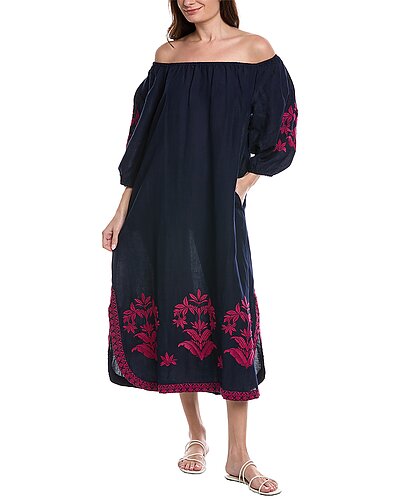 tommy bahama st lucia linen blend dress St. Lucia Linen-Blend Embroidered Coverup Dress