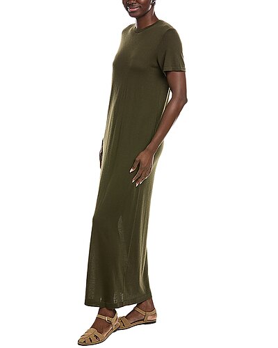 cashmere t shirt dress Extrafine T-shirt dress in Cotton, Cashmere Women henna