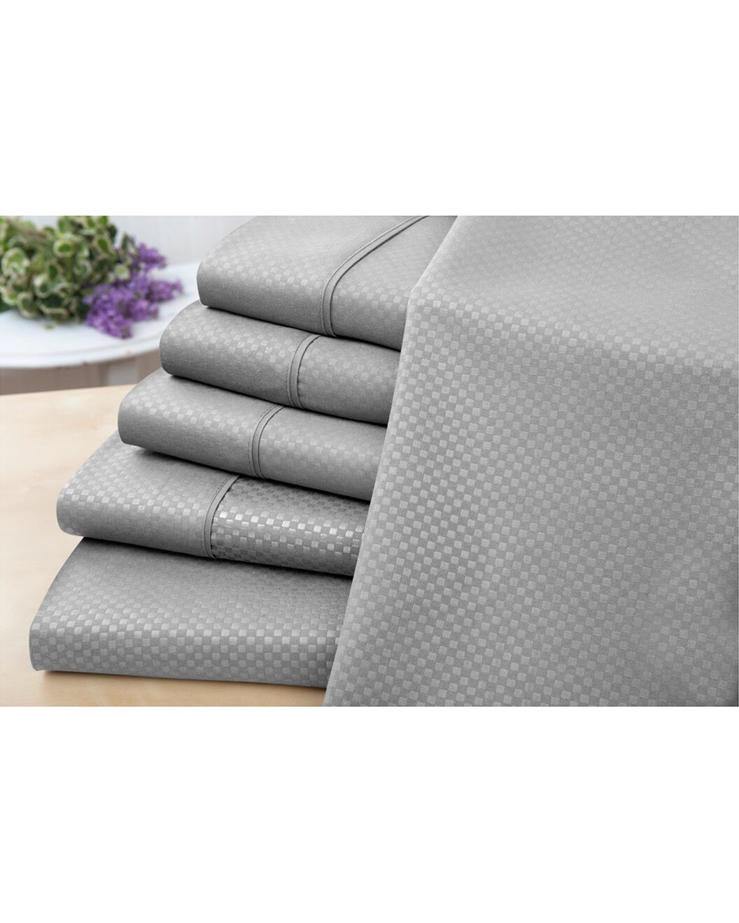 6pc Embossed Check Sheet Set