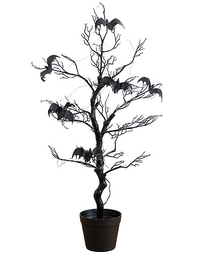 Nearly Natural 3Ft. Pre-Lit Artificial Halloween Black Spooky Twig Tree