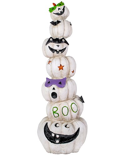 National Tree Company 47in Stacked White Halloween Jack-O-Lanterns