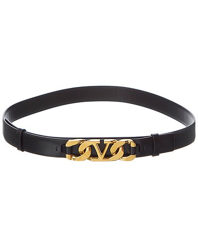 Valentino VLogo Chain Leather Belt
