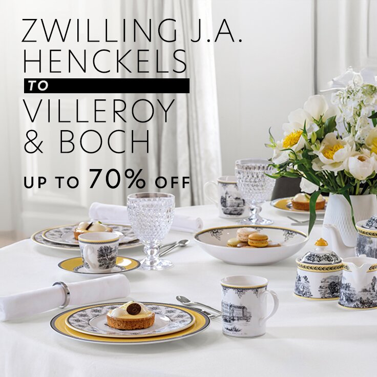 Up to 70% Off ZWILLING J.A. HENCKELS to Villeroy & Boch: Top Kitchen & Dining Brands