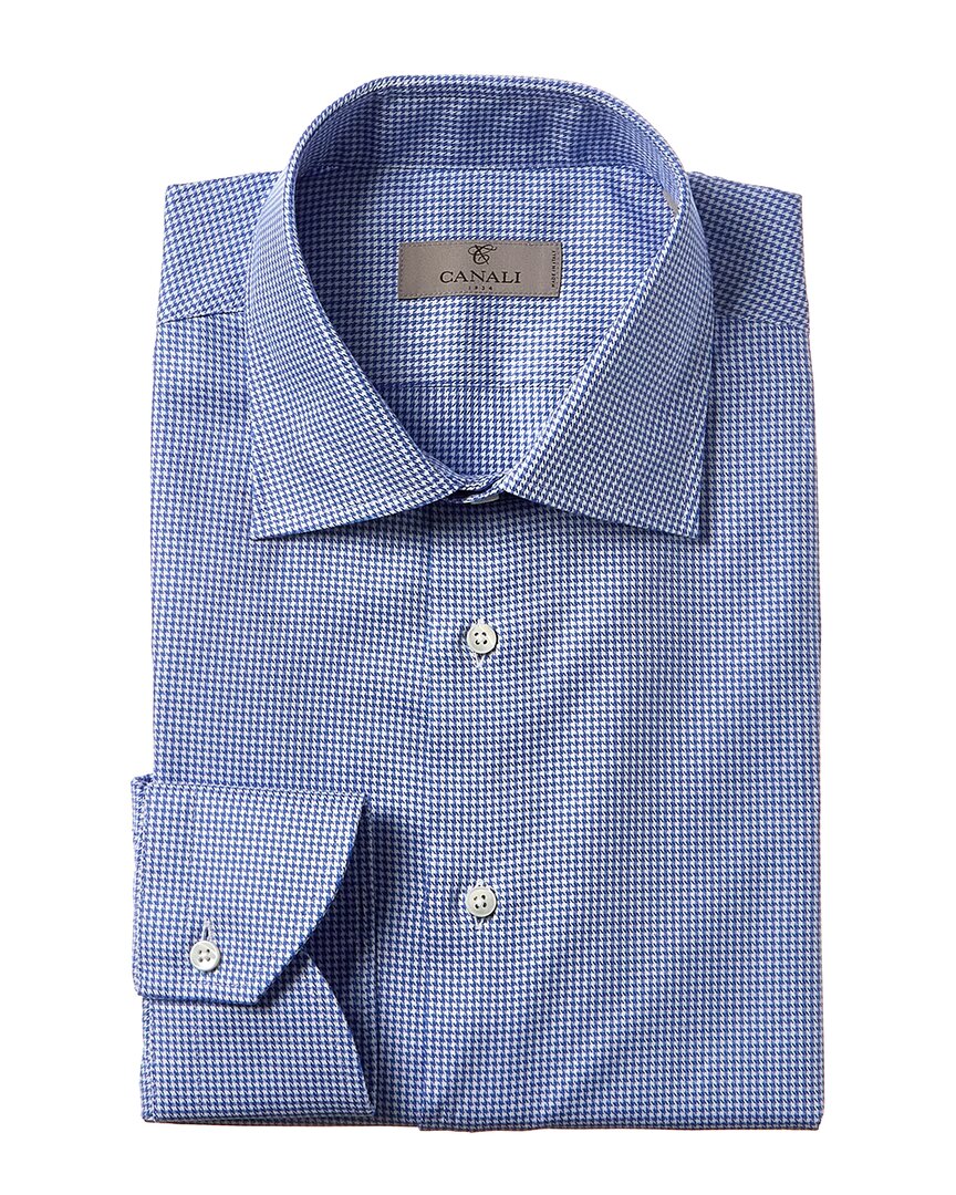 Canali Men's Geometric Dress Shirt In Blue