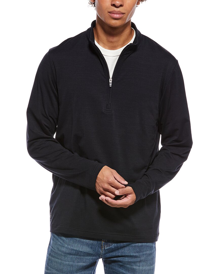 Travismathew The Heater 1/4-zip Pullover In Black