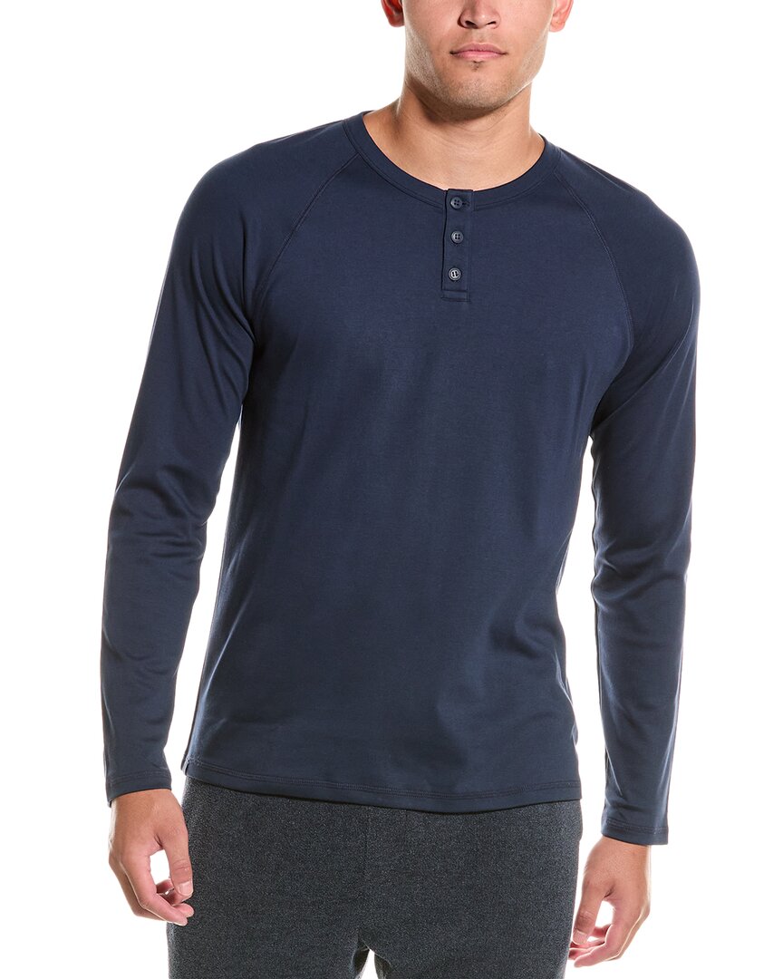 Barefoot Dreams Malibu Collection Pima Jersey Henley In Blue