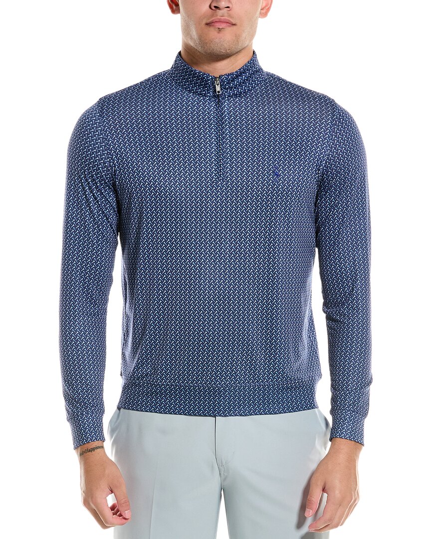 Tailorbyrd Golf Tees Printed Performance 1/4-zip Pullover In Blue