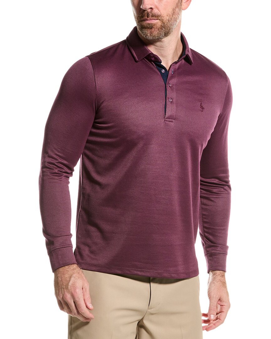 Tailorbyrd Long Sleeve Modal Polo In Purple
