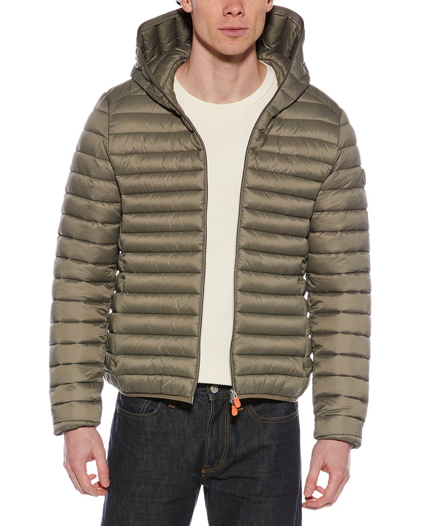 Save The Duck Alexander Hooded Puffer Jacket In Grey