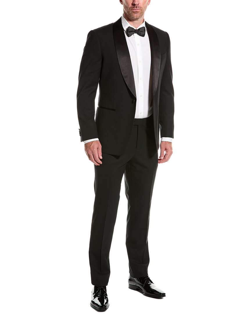 Cavalli Class 2pc Wool-blend Tuxedo Suit In Black