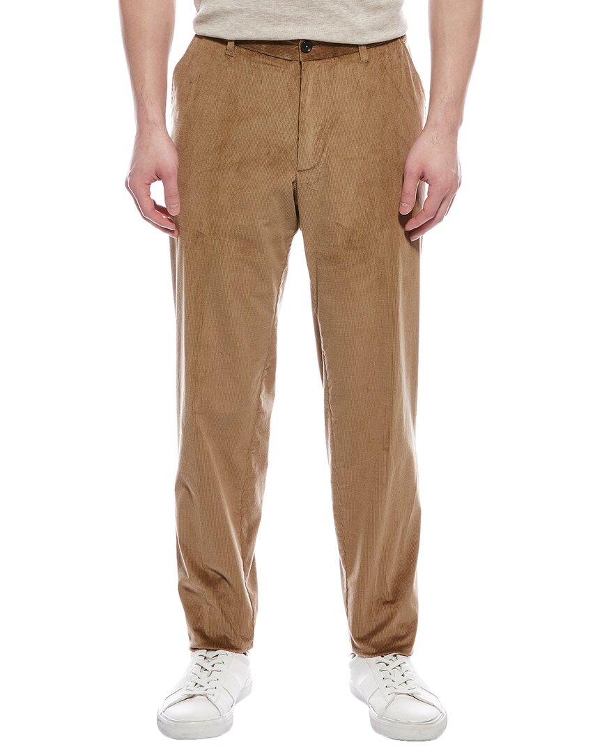 Isaia Wool-blend Corduroy Pant In Brown