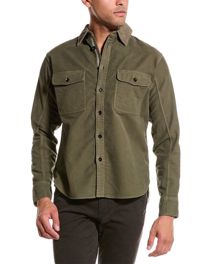 Shop Rag & Bone Engineered Moleskin Shirt Jacket In Green