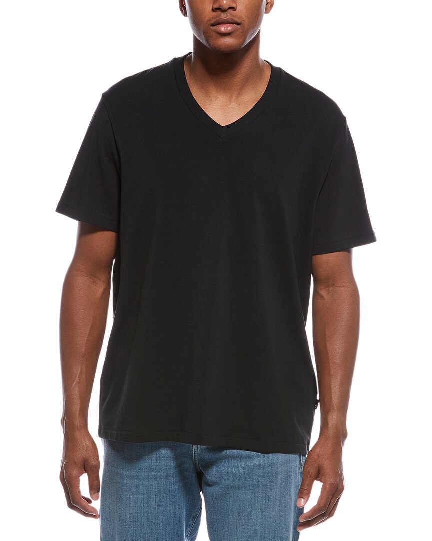 7 For All Mankind V-neck Luxe Performance T-shirt In Black