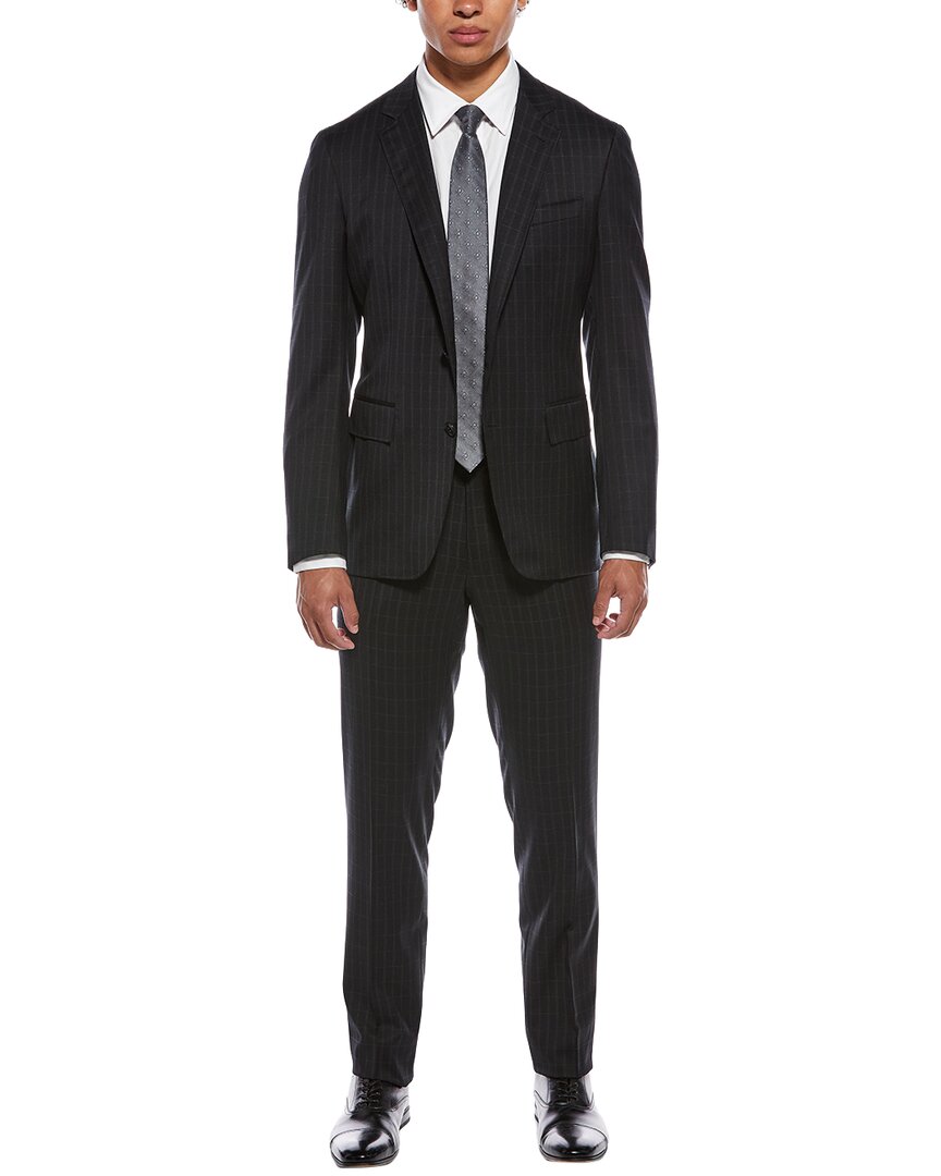Canali 2pc Wool-blend Suit In Black