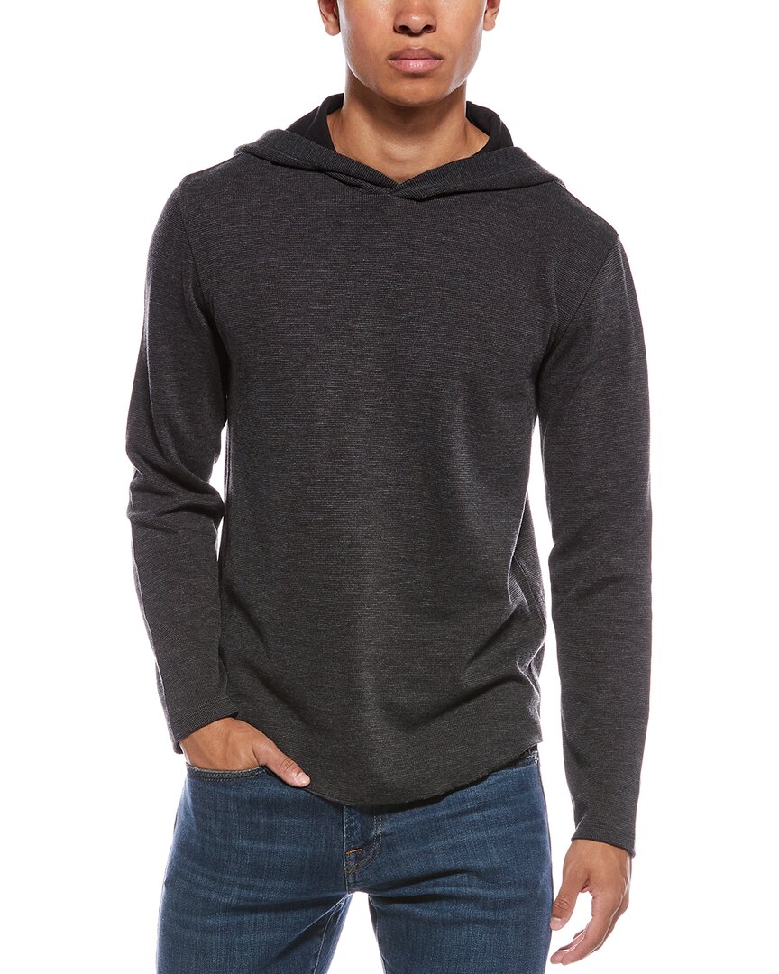 Vince Flat Back Hoodie In Black