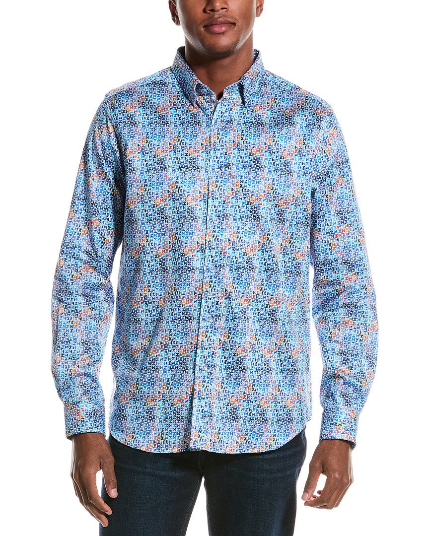 Robert Graham Venlow Long Sleeve Button Down Shirt In Blue
