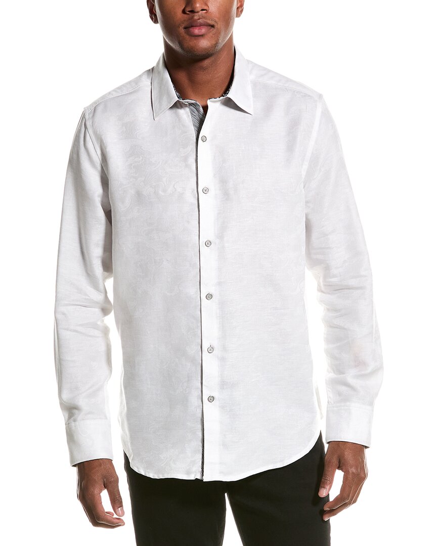 Robert Graham Poseidon Linen-blend Shirt In White