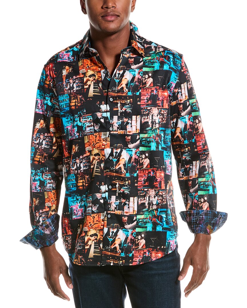 Shop Robert Graham Novak Classic Fit Woven Shirt In Black