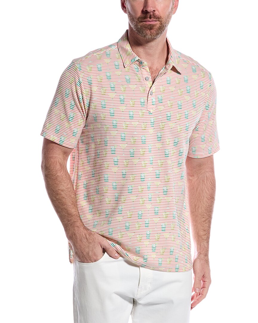 Tommy Bahama Costa Wave Seersipper Polo Shirt In Pink