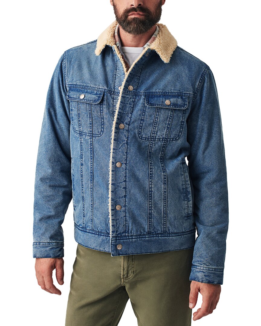 Faherty Indigo Sherpa Stormrider Jacket