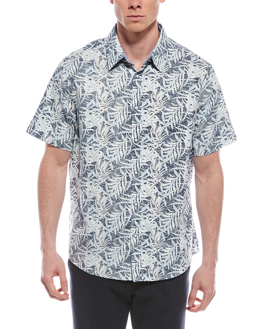 Report Collection Tropical Print Woven Linen-blend Sport Shirt