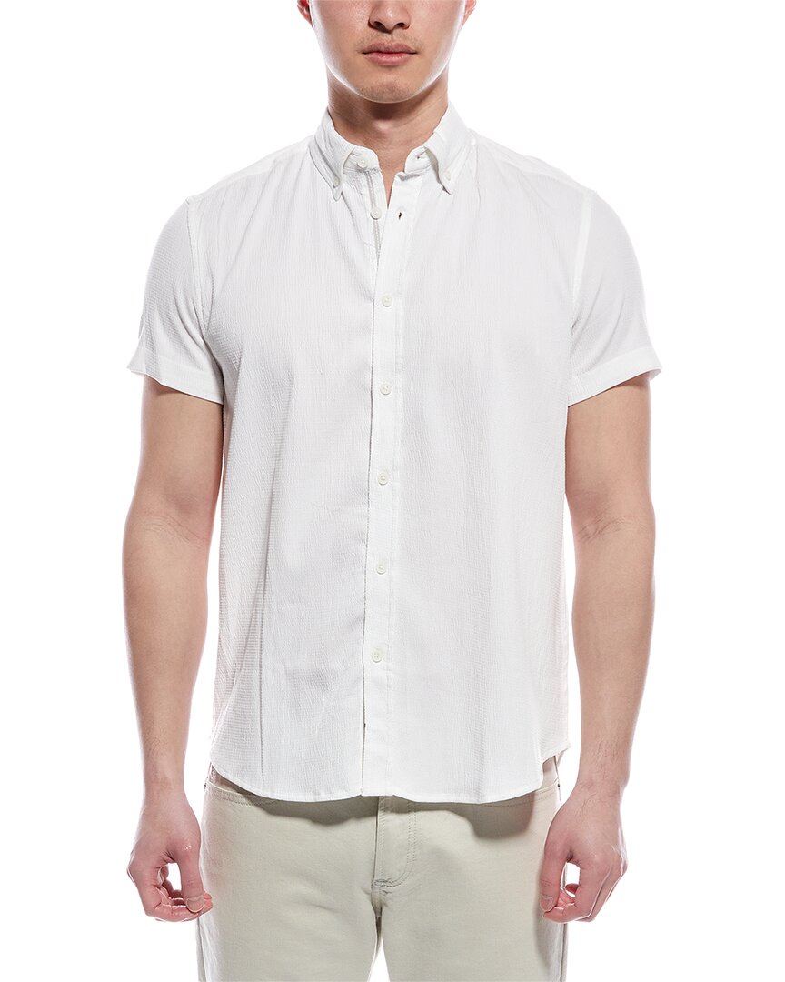 Report Collection Seersucker Shirt In White