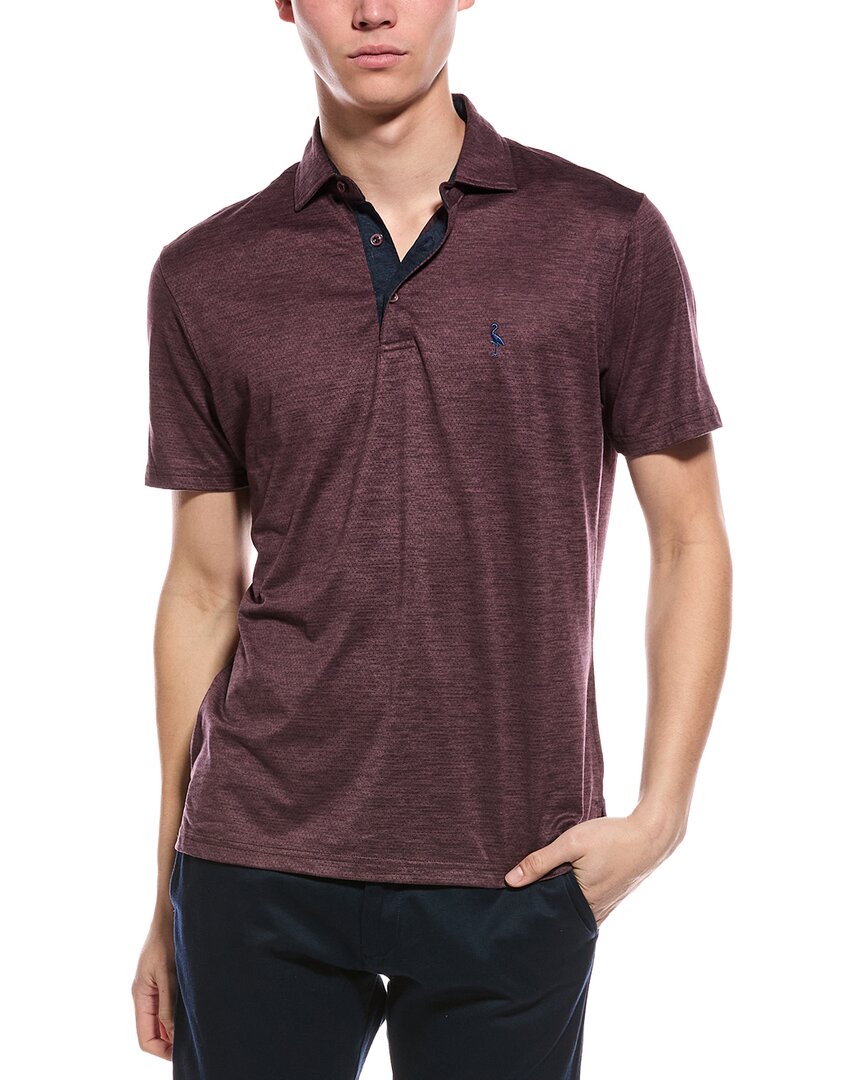 Tailorbyrd Performance Mesh Polo Shirt In Brown