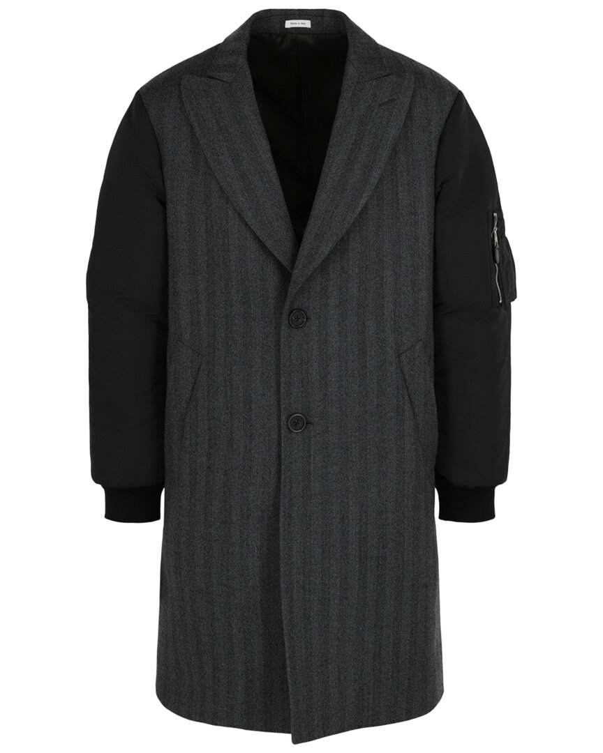 Alexander Mcqueen Wool Bomber Coat In Black