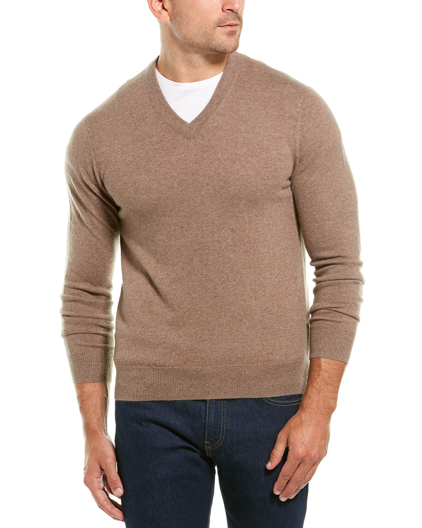Qi V-Neck Cashmere Sweater Men's Beige Xl | eBay