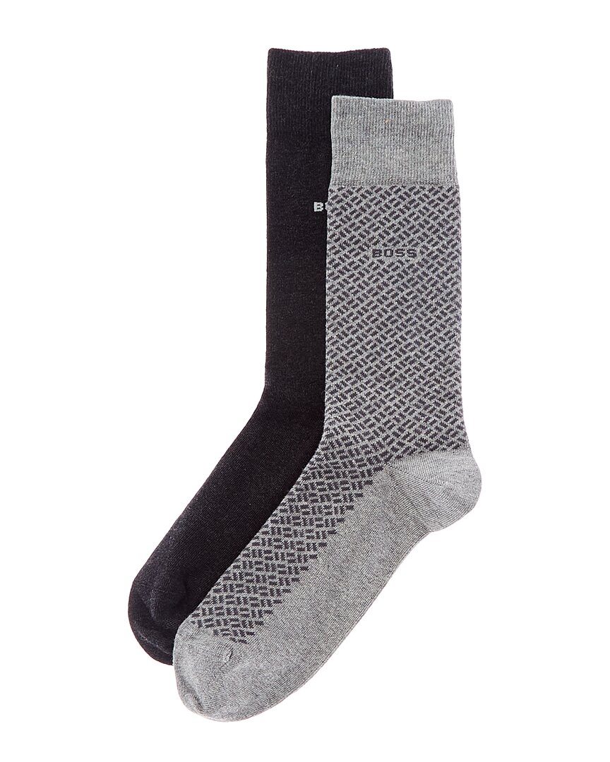 Hugo Boss Two-pack Of Socks In Grey