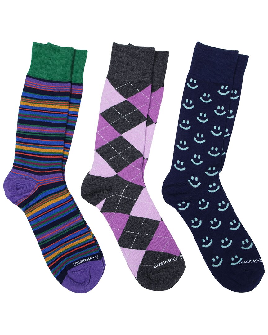 Shop Unsimply Stitched Set Of 3 Crew Sock