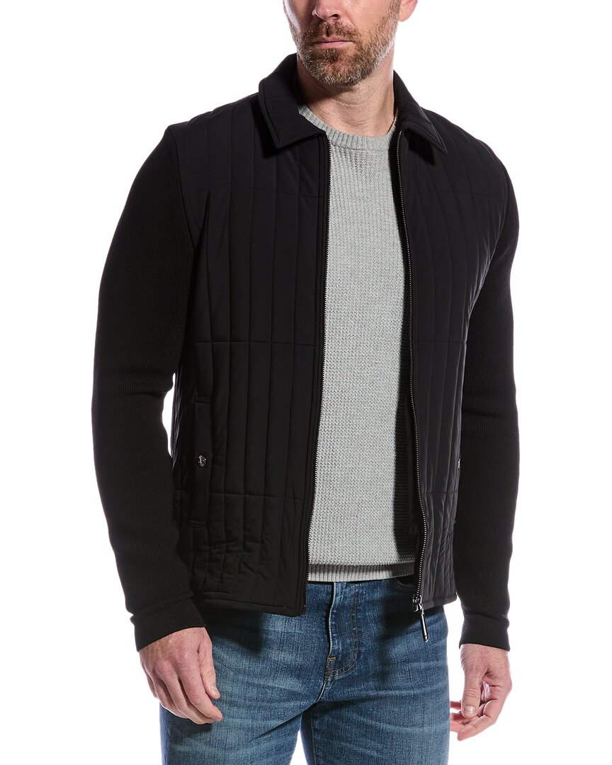 Reiss Tosca Zip Through Quilt Top In Black