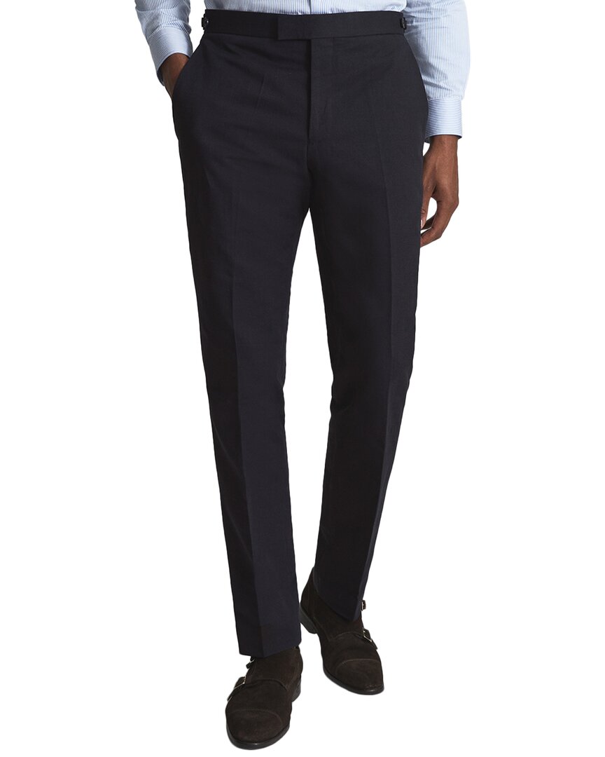 Reiss Hope Wool-blend Travel Plain Weave Pant In Black