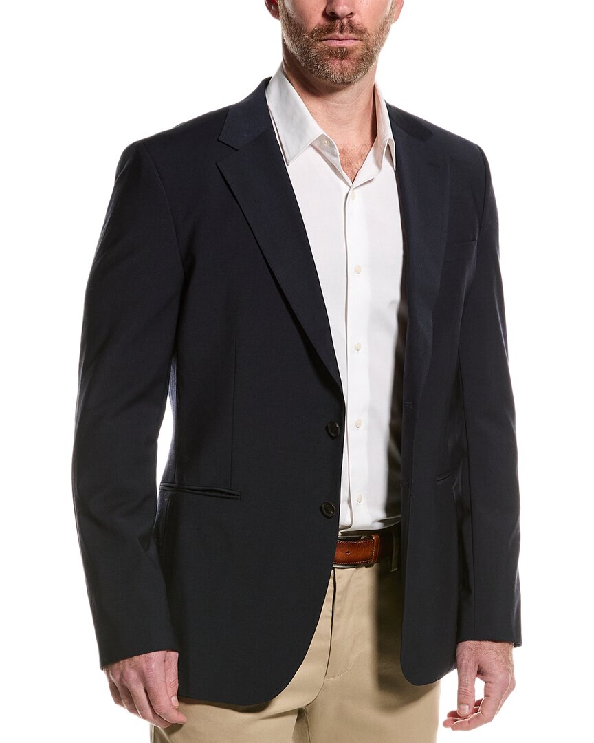 Reiss Chocolate Brown Single-breasted Wool Blend Blazer Slim Fit In Blue