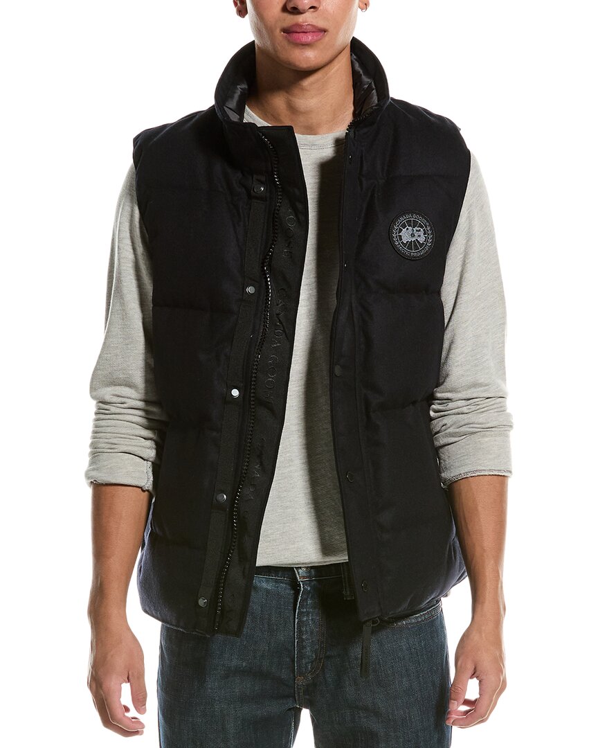 Canada Goose Wool-blend Down Vest In Blue