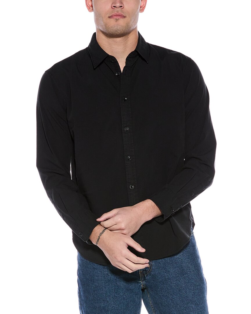 Rag & Bone Icons Zac 365 Slim-fit Cotton-poplin Shirt In Black
