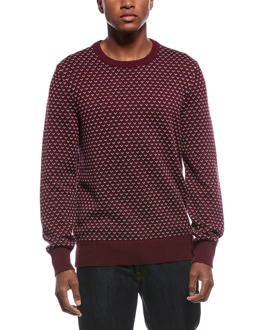 Brooks Brothers Winter Dot Crewneck Sweater In Red