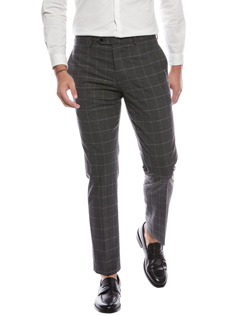Brooks Brothers Classic Flat Front Wool-blend Trouser In Gray