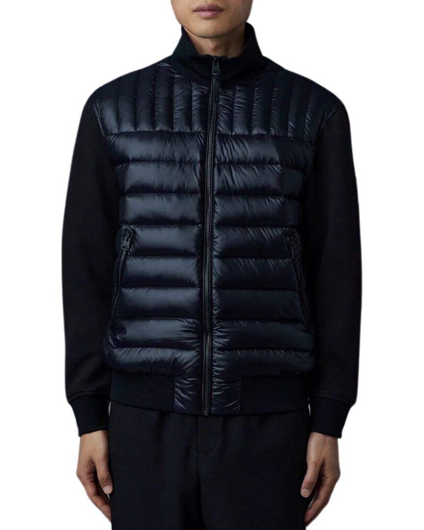 Mackage Navy Collin-r Mixed Media Down Jacket