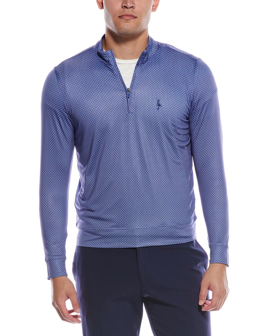 Tailorbyrd Diamond Mosaic Performance 1/4-zip Pullover In Blue