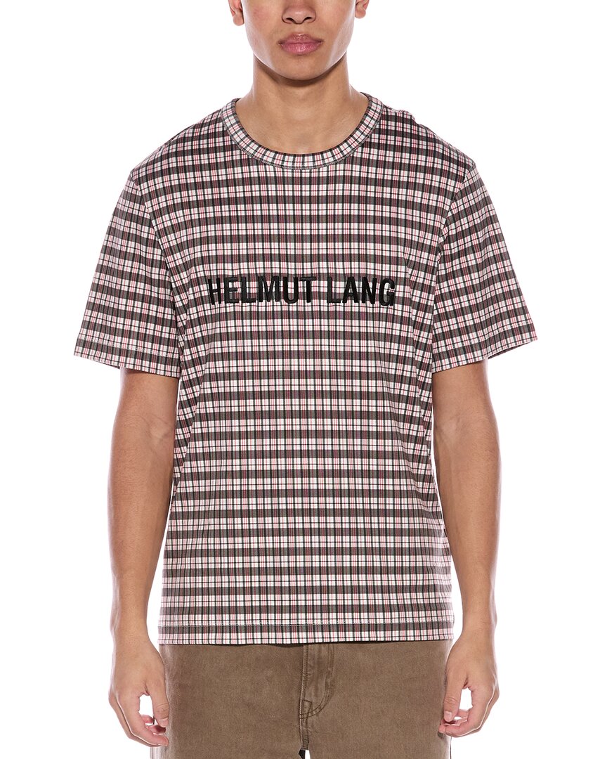Helmut Lang Round Collar Logo T-shirt In Red
