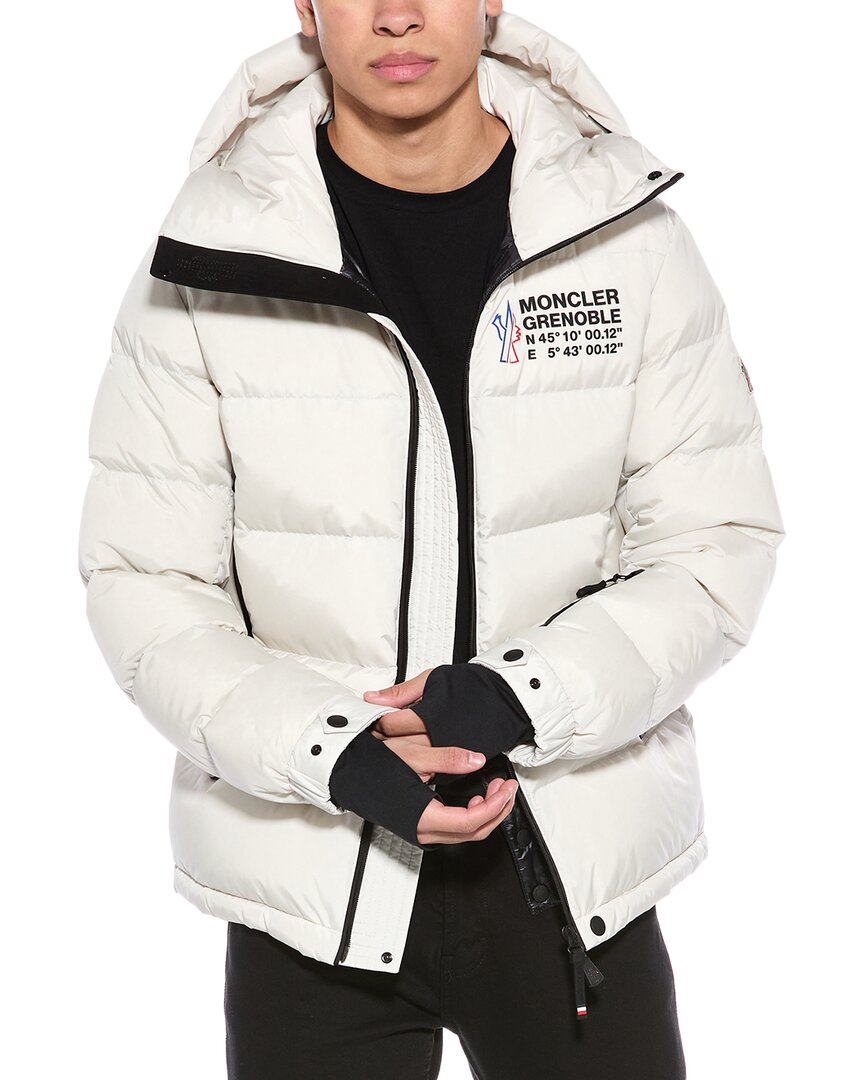 Moncler 'pramint' White Technical Nylon Down Jacket In White