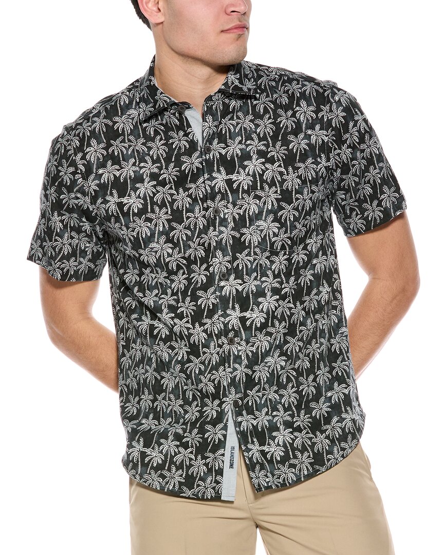 Tommy Bahama Paradise Palms Silk-blend Camp Shirt In Grey
