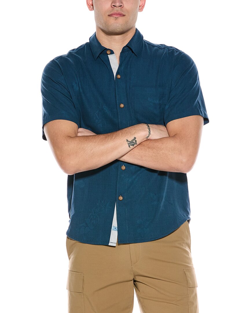 Tommy Bahama The Local Watering Hole Silk Camp Shirt In Blue