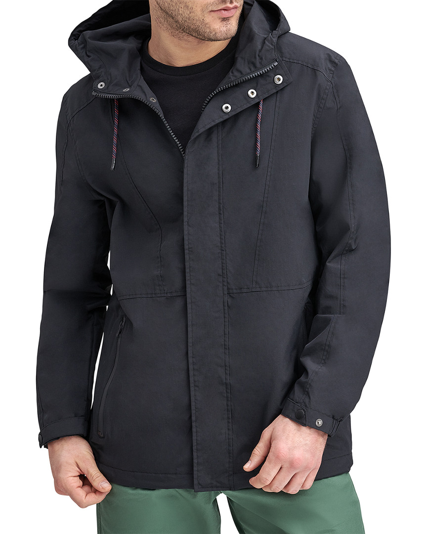 Image of Andrew Marc Barnaby Textured Nylon  Pocket Hooded Jacket